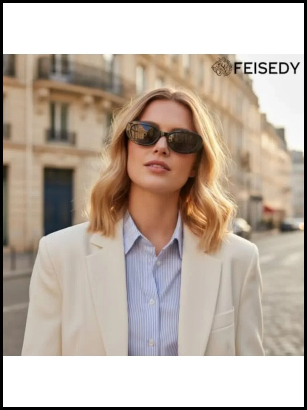 Retro Oval Cat Eye Sunglasses with UV400 Protection Lightweight Plastic